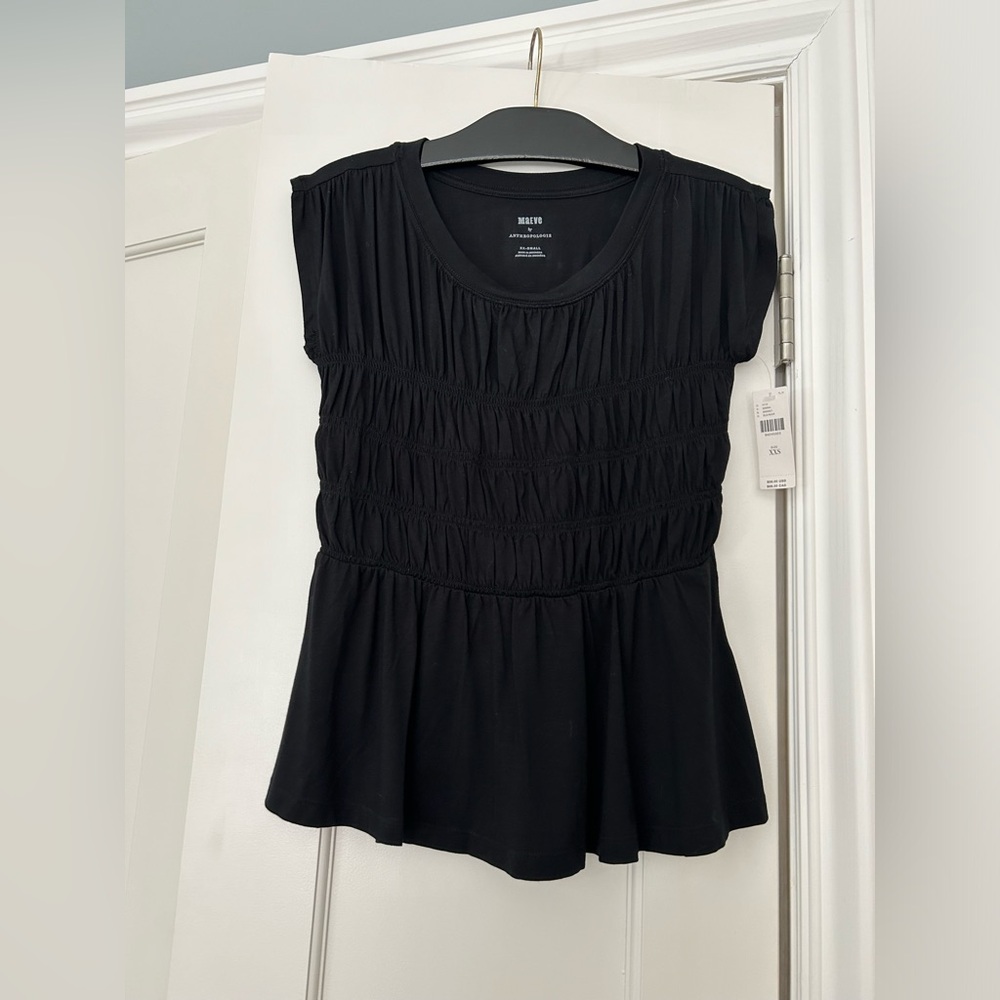NWT black XXS Maeve top by Anthropologie.